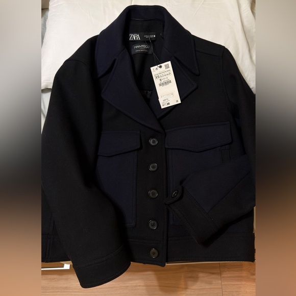 Zara Jackets & Blazers - ZARA MANTECO WOOL BLEND SHORT COAT